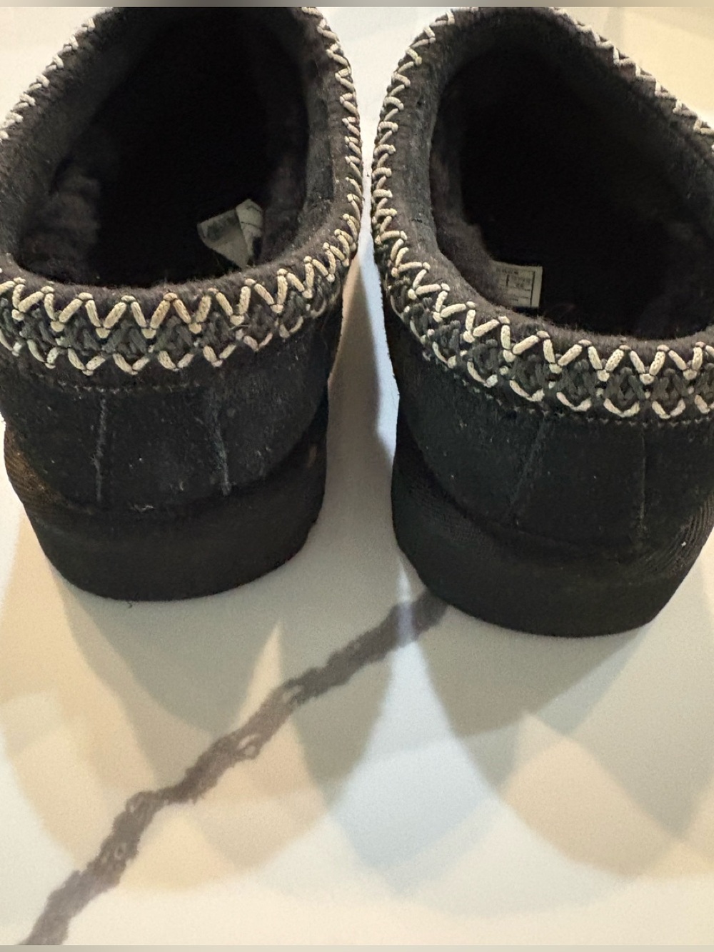 UGG Black Suede Tasman Slip On Slippers Shoes, 8/39 - Picture 8 of 10